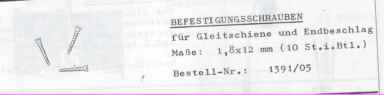 Befestigungsschraube für Gleitschiene 10-Stück